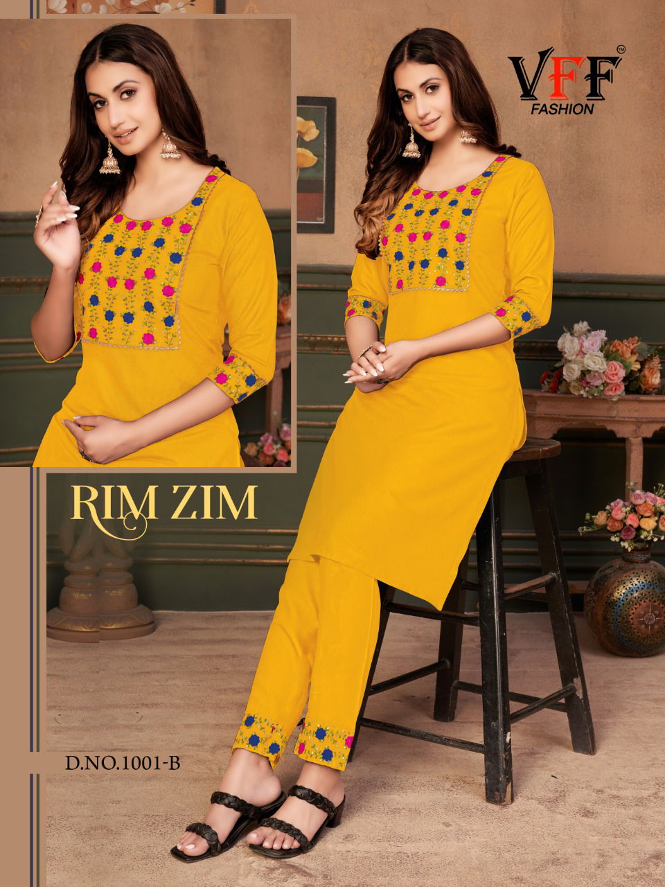 Vff Rim Zim Cotton Embroidery Casual Daily Wear Kurti Collection